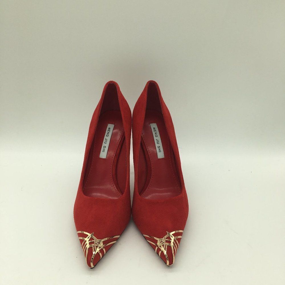 Red Women Sexy Pointed Toe High Heels Wedding Bride Shoes